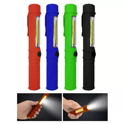 2 Pen Lights Magnetic Base COB LED Flashlight 3W Work Ultra Bright Lighting 6.5  • $9.51
