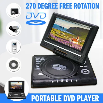 Portable 7.8  DVD Player Multi Region - Swivel Screen 16: 9 TFT In Car Charger • $52.99