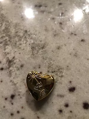 Disney Heart Pin Mickey Hand & Wand The Variety Club Gold Tone Brooch Valentine • $8