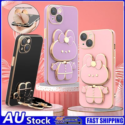 $13.99 • Buy Girls Cute Rabbit Mirror Stand Case For IPhone 13 14 Pro Max 12 13 XR XS MAX 7 8