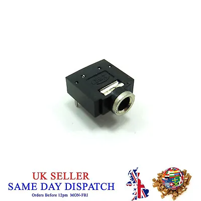 5Pin Stereo 3.5mm Audio Jack Connector PCB Mount Contacts Switched Socket • £2.38