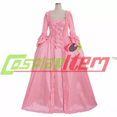 18th Century Marie Antoinette Colonial Pink Gown Dress Costume Sack Back Gown • $40.36