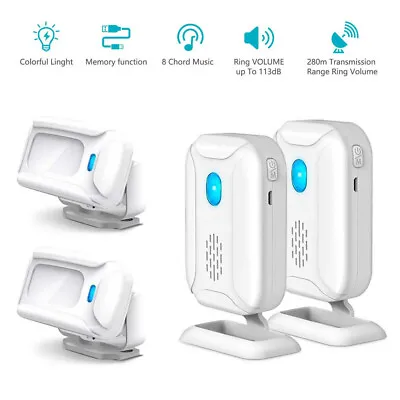 2 Wireless Motion Sensor Detector Gate Entry Door Bell Welcome Chime Alert Alarm • $35.61