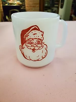 Vintage Jeannette Glass Santa Clause Seasons Greetings Christmas Mug • $20.50