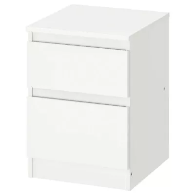 New Ikea Kullen Chest Of 2 Drawers WHITE Bedside Table 35x49cm Furniture • £47.99