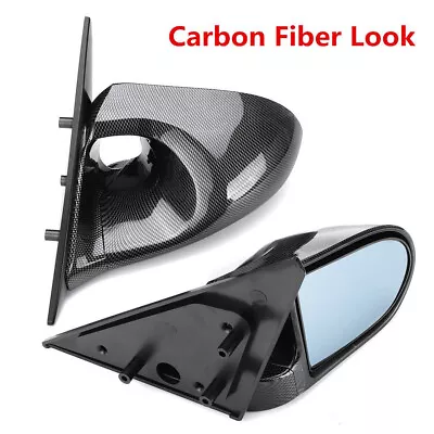 Car Door Carbon Fiber Look Wing Side View Mirror For Honda Civic EG 4Dr 1992-95 • $97.42