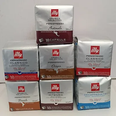 Illy Iperespresso Home Capsules ClassicoIntensoLungoDecaf .18 Coffee Capsules • £8.99