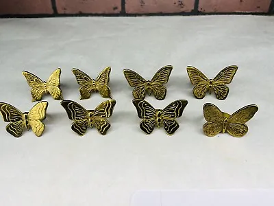 £48.50 • Buy Vintage Brass Butterfly Napkin Rings 8pc