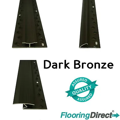 £6.94 • Buy Dark Bronze Carpet Tile Laminate Threshold Metal Cover Strip - Flooring Door Bar
