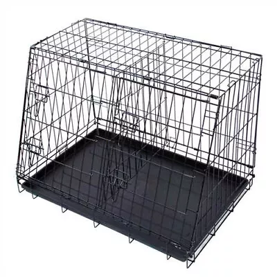 Sloping Dog Car Crate SUV's Bolt Latch Double Door Folding Divider Included • £65.47