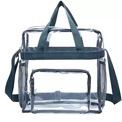 Zipper Security Event Stadium Clear Plastic Transparent Tote Bag Purse Handbag • $22.08