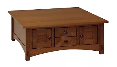 Amish Style Square Occasional Coffee Table Furniture Solid Wood QSWO Oak • $2750.11