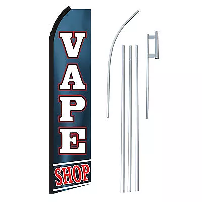 VAPE SHOP 15' COMPLETE SWOOPER FLAG STARTER KIT Bow Feather • $62.95