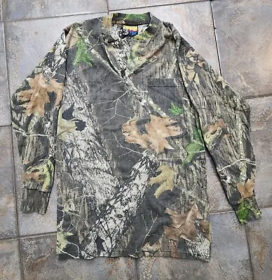 Vintage 90s Men's Medium Sasquatch Mossy Oak Break Up Camo Shirt Long Sleeve USA • $15