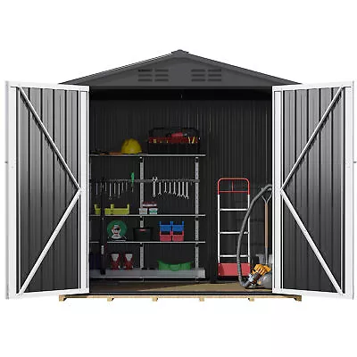 Large Outdoor Storage Shed Tool Sheds Heavy Duty Storage House W/ Lockable Doors • $215.74