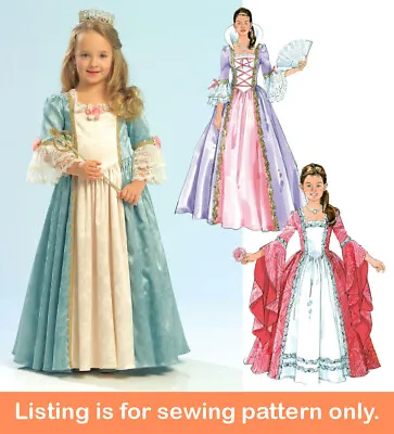 SEWING PATTERN Sew Girls Halloween Costume - Princess Dress Medieval Queen 5731 • $9.49