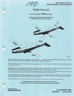 T-6A  Texan II  2009 Air Force & Navy Flight Manual Pilot's Handbook -CD • $26.99