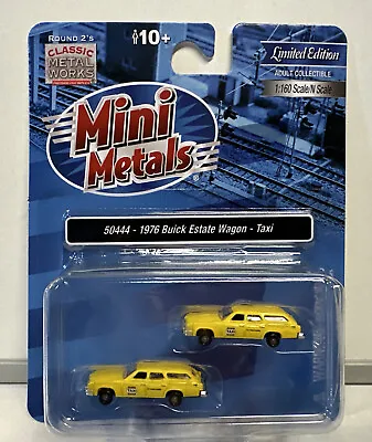 Mini Metals N Scale Taxi 1976 Buick Estate Wagon Set #50444 • $15.99