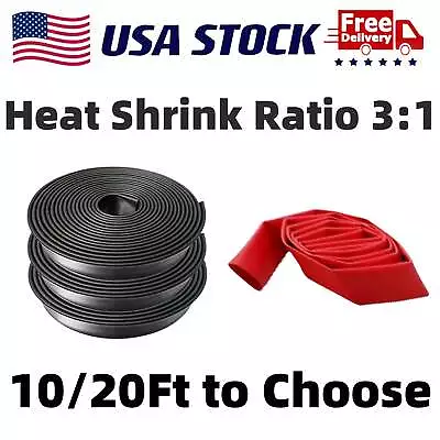 Marine Grade Heat Shrink Tubing-3:1 Wire Insulation Cable Sleeve Wrap Black/Red • $11.79