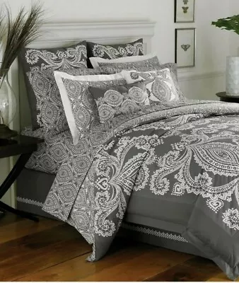 NEW Amy Butler CONSTANTA BUCHAREST 7 Piece Twin Comforter Set Grey White  • $164.99