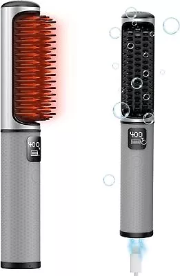 Cordless Hair Straightener Brush USB Rechargeable Portable Hair Straightener • $40