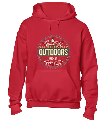 Camping Outdoors Great Adventure Hoody Hoodie Camper Van Hiking Walking Top • £16.99