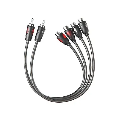 2-Pack RCA Male To 2 RCA Female Audio Speaker Adapter Y Splitter Cable 12  Inch • $13.40