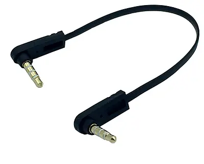 Angled 3.5 Male To 3.5mm Male Stereo Jack Plug 4Pole Connector Cable For Car Aux • £4.50