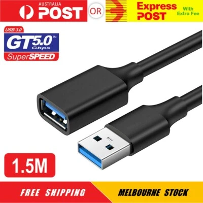 USB 3.0 Male To Female Data Cable Extension Cord For Laptop PC Camera SuperSpeed • $4.95