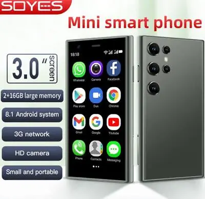 Mini Unlocked Android Smart Cell Phones HD Screen 3G GSM 2+16GB SOYES S23 Pro • $62.99