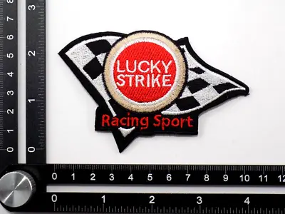 LUCKY STRIKE RACING SPORT EMBROIDERED PATCH IRON/SEW ON ~4-1/8  X 2-1/2  SUZUKI • $6.99