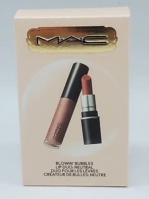 MAC Lip Duo In Neutral Blowin' Bubbles Taupe Matte Lipstick + Oh Baby Lipglass • $29.95