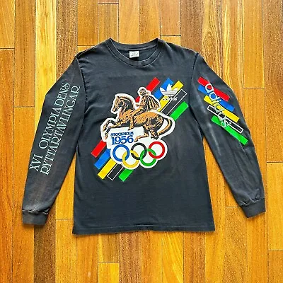 Vintage Adidas 1956 Stockholm Olympics Double-sided Long Sleeve T-shirt • $89.99