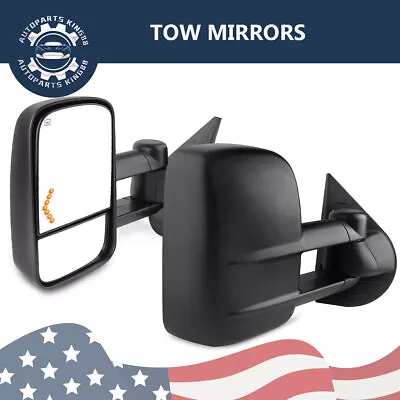 Tow Mirrors For 07-13 Chevy Silverado Sierra 1500 2500 2500HD Heated Turn Signal • $85.49
