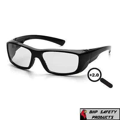 Pyramex Emerge 2.0 Full Magnifying Reader Safety Glasses Sb7910d20 Black Frame • $11.85
