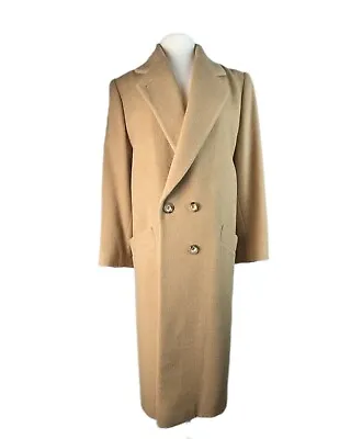 $200 • Buy Fleurette Vintage Camel Hair Coat Tan Double Breasted Peacoat Long Camel Trench 