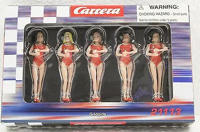 Carrera 21113 5 Articulated Gridgirls W/ Flags 1/24 & 1/32 Slot Car Accessory • $18.99