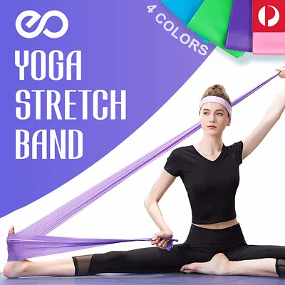 $4.29 • Buy 1.5m Elastic Yoga Stretch Resistance Bands Exercise Fitness Band Theraband Belt