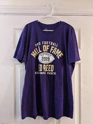 Rare Baltimore Ravens Ed Reed Purple Graphic 2019 HOF T-Shirt Size XL • $28.99