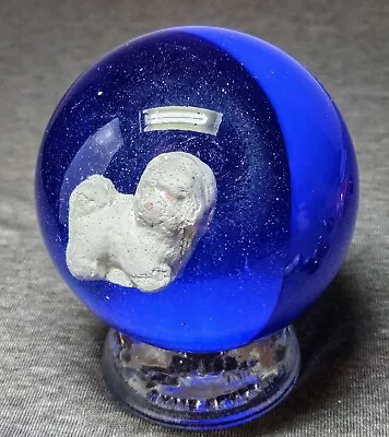 BIG! 3  Blue Vortex Sulfide Dog Handmade Contemporary Art Glass Marble • $15.06