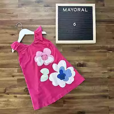 Mayoral Hot Pink Appliquéd Knit Dress 6  • $25