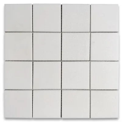T27XP Thassos White Marble 3x3 Square Mosaic Tile Polished • $26.99