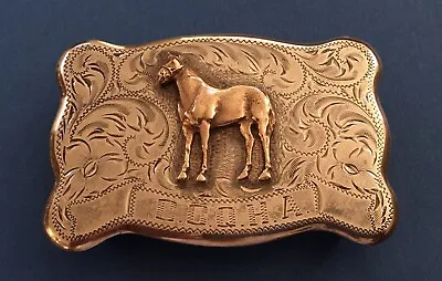 Awesome Vintage Western Diablo Sterling Silver Quarter Horse Trophy Belt Buckle • $165