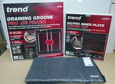 £247.89 • Buy Trend DG/PRO + DG/IP/CF Curved  Fan & Case Draining Drainer Groove Router Jig