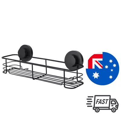 Bathroom Shower Caddy Suction Shelf Rack Organiser Storage Spice Holder Black AU • $7.95