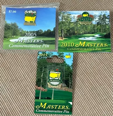 2005 2010 2015 Masters Golf Commemorative Pin Lot Of 3 Augusta National New • $29.50
