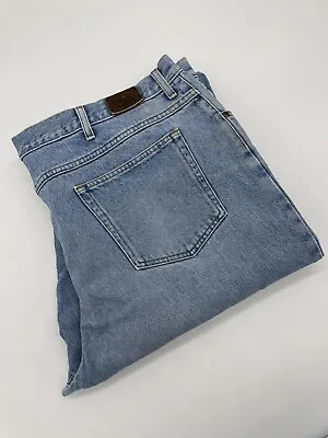 Vintage LL Bean Stone Wash Natural Fit Denim Blue Jeans Classic Causal 46x32 • $19.80