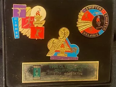1996 ATLANTA OLYMPIC GAMES Collector 3 Pin Set OLYMPIC MOTTO 1 OF 10000 RARE • $89.99