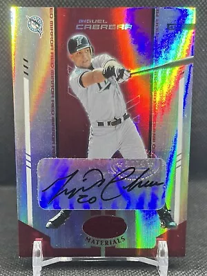 2004 Leaf Certified Materials Red Mirror Auto /250 Miguel Cabrera #137 Auto • $67.99