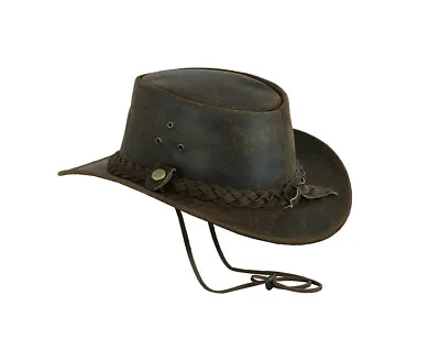 Crazy Horse Cowboy Hat Western Australian Suede Leather Outback Bush Hat3 • $36.99
